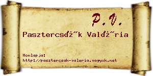 Pasztercsák Valéria névjegykártya
